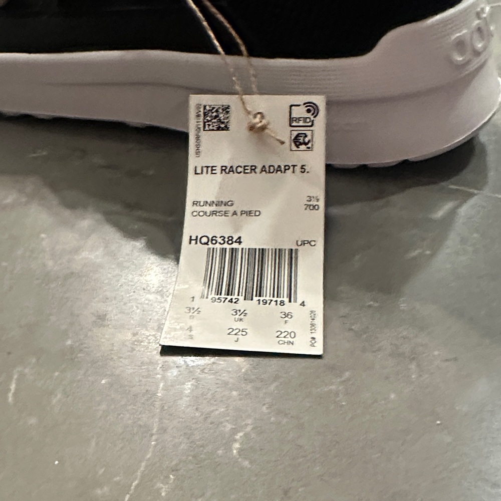 Adidas Lite Racer Adapt 5 Kids Sneakers - Black and White